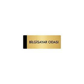 Özarslan Dizayn Departman Kapı İsimliği Bilgisayar Odası 10x20 cm Altın Renk Metal Yönlendirme Levhası
