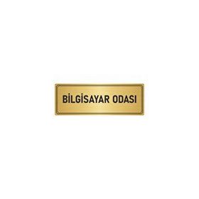 Özarslan Dizayn Departman Kapı İsimliği Bilgisayar Odası 10x20 cm Altın Renk Metal Yönlendirme Levhası