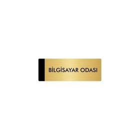 Özarslan Dizayn Departman Kapı İsimliği Bilgisayar Odası 10x20 cm Altın Renk Metal Yönlendirme Levhası