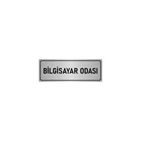Özarslan Dizayn Departman Kapı İsimliği Bilgisayar Odası 10x20 cm Gümüş Renk Metal Yönlendirme Levhası
