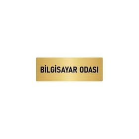 Özarslan Dizayn Departman Kapı İsimliği Bilgisayar Odası 5x20 cm Altın Renk Metal Yönlendirme Levhası
