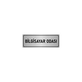 Özarslan Dizayn Departman Kapı İsimliği Bilgisayar Odası 5x20 cm Gümüş Renk Metal Yönlendirme Levhası