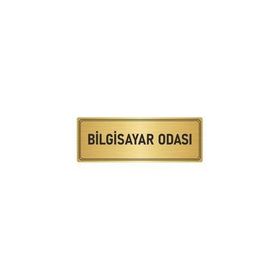 Özarslan Dizayn Departman Kapı İsimliği Bilgisayar Odası 7x20 cm Altın Renk Metal Yönlendirme Levhası