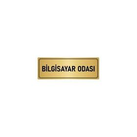 Özarslan Dizayn Departman Kapı İsimliği Bilgisayar Odası 7x20 cm Altın Renk Metal Yönlendirme Levhası