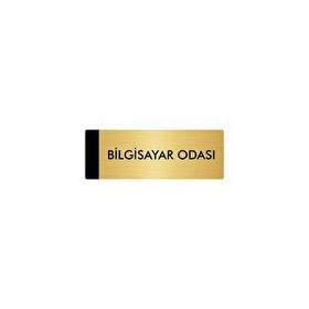 Özarslan Dizayn Departman Kapı İsimliği Bilgisayar Odası 7x20 cm Altın Renk Metal Yönlendirme Levhası