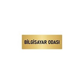 Özarslan Dizayn Departman Kapı İsimliği Bilgisayar Odası 7x20 cm Altın Renk Metal Yönlendirme Levhası
