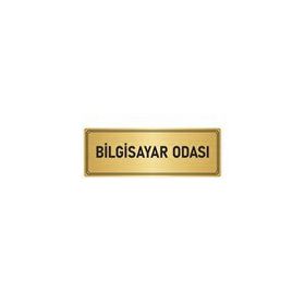 Özarslan Dizayn Departman Kapı İsimliği Bilgisayar Odası 7x20 cm Altın Renk Metal Yönlendirme Levhası