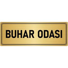 Özarslan Dizayn Departman Kapı İsimliği Buhar Odası 5x20 cm Altın Renk Metal Yönlendirme Levhası