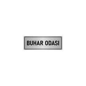 Özarslan Dizayn Departman Kapı İsimliği Buhar Odası 5x20 cm Gümüş Renk Metal Yönlendirme Levhası