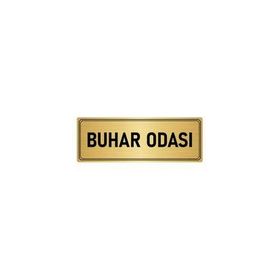Özarslan Dizayn Departman Kapı İsimliği Buhar Odası 7x20 cm Altın Renk Metal Yönlendirme Levhası