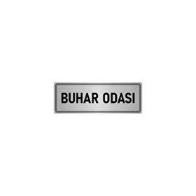 Özarslan Dizayn Departman Kapı İsimliği Buhar Odası 7x20 cm Gümüş Renk Metal Yönlendirme Levhası