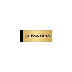 Özarslan Dizayn Departman Kapı İsimliği Çalışma Odası 10x20 cm Altın Renk Metal Yönlendirme Levhası
