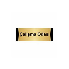 Özarslan Dizayn Departman Kapı İsimliği Çalışma Odası 10x20 cm Altın Renk Metal Yönlendirme Levhası