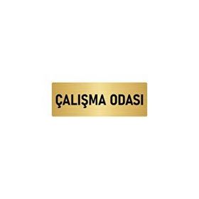 Özarslan Dizayn Departman Kapı İsimliği Çalışma Odası 10x20 cm Altın Renk Metal Yönlendirme Levhası
