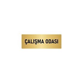 Özarslan Dizayn Departman Kapı İsimliği Çalışma Odası 10x20 cm Altın Renk Metal Yönlendirme Levhası