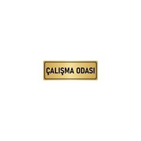 Özarslan Dizayn Departman Kapı İsimliği Çalışma Odası 10x20 cm Altın Renk Metal Yönlendirme Levhası