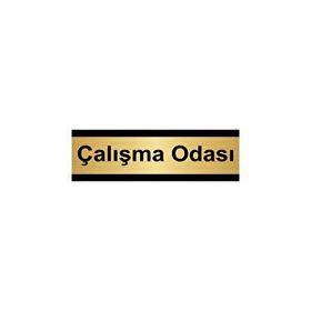 Özarslan Dizayn Departman Kapı İsimliği Çalışma Odası 10x20 cm Altın Renk Metal Yönlendirme Levhası