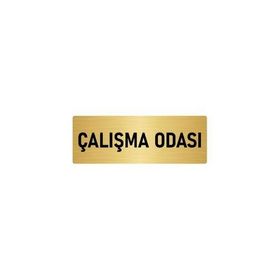 Özarslan Dizayn Departman Kapı İsimliği Çalışma Odası 7x20 cm Altın Renk Metal Yönlendirme Levhası