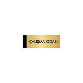 Özarslan Dizayn Departman Kapı İsimliği Çalışma Odası 7x20 cm Altın Renk Metal Yönlendirme Levhası