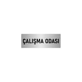 Özarslan Dizayn Departman Kapı İsimliği Çalışma Odası 7x20 cm Gümüş Renk Metal Yönlendirme Levhası