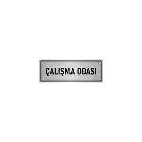 Özarslan Dizayn Departman Kapı İsimliği Çalışma Odası 7x20 cm Gümüş Renk Metal Yönlendirme Levhası