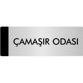 Özarslan Dizayn Departman Kapı İsimliği Çamaşır Odası 5x20 cm Gümüş Renk Metal Yönlendirme Levhası