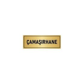Özarslan Dizayn Departman Kapı İsimliği Çamaşırhane 10x20 cm Altın Renk Metal Yönlendirme Levhası