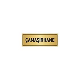 Özarslan Dizayn Departman Kapı İsimliği Çamaşırhane 10x20 cm Altın Renk Metal Yönlendirme Levhası