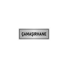 Özarslan Dizayn Departman Kapı İsimliği Çamaşırhane 10x20 cm Gümüş Renk Metal Yönlendirme Levhası