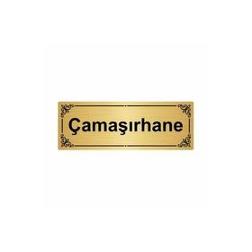 Özarslan Dizayn Departman Kapı İsimliği Çamaşırhane 7x20 cm Altın Renk Metal Yönlendirme Levhası