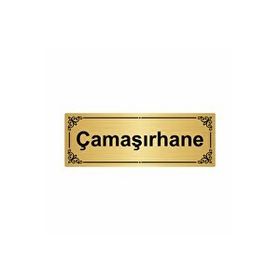 Özarslan Dizayn Departman Kapı İsimliği Çamaşırhane 7x20 cm Altın Renk Metal Yönlendirme Levhası