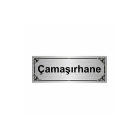 Özarslan Dizayn Departman Kapı İsimliği Çamaşırhane 7x20 cm Gümüş Renk Metal Yönlendirme Levhası