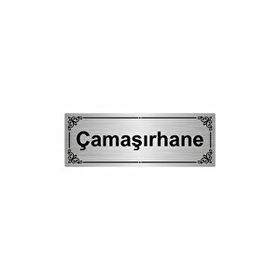 Özarslan Dizayn Departman Kapı İsimliği Çamaşırhane 7x20 cm Gümüş Renk Metal Yönlendirme Levhası