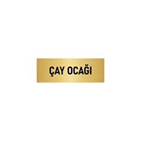 Özarslan Dizayn Departman Kapı İsimliği Çay Ocağı 10x20 cm Altın Renk Metal Yönlendirme Levhası
