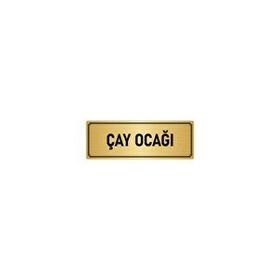 Özarslan Dizayn Departman Kapı İsimliği Çay Ocağı 10x20 cm Altın Renk Metal Yönlendirme Levhası