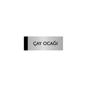 Özarslan Dizayn Departman Kapı İsimliği Çay Ocağı 10x20 cm Gümüş Renk Metal Yönlendirme Levhası