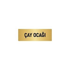 Özarslan Dizayn Departman Kapı İsimliği Çay Ocağı 5x20 cm Altın Renk Metal Yönlendirme Levhası