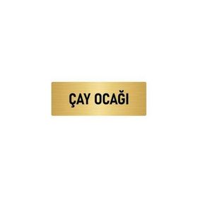 Özarslan Dizayn Departman Kapı İsimliği Çay Ocağı 7x20 cm Altın Renk Metal Yönlendirme Levhası