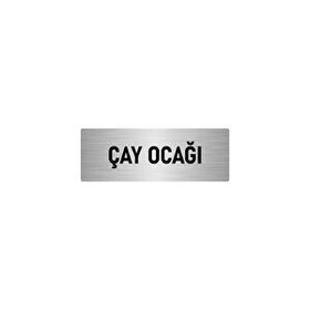 Özarslan Dizayn Departman Kapı İsimliği Çay Ocağı 7x20 cm Gümüş Renk Metal Yönlendirme Levhası