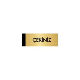 Özarslan Dizayn Departman Kapı İsimliği Çekiniz 10x20 cm Altın Renk Metal Yönlendirme Levhası