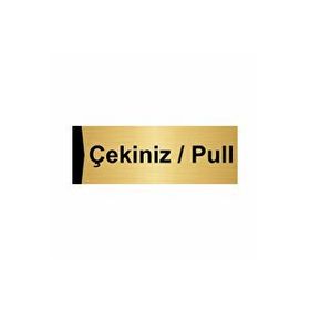 Özarslan Dizayn Departman Kapı İsimliği Çekiniz/pull 10x20 cm Altın Renk Metal Yönlendirme Levhası