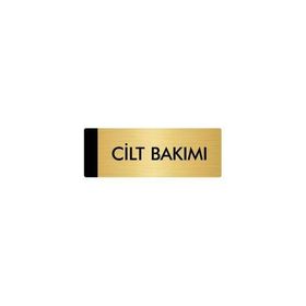 Özarslan Dizayn Departman Kapı İsimliği Cilt Bakımı 10x20 cm Altın Renk Metal Yönlendirme Levhası
