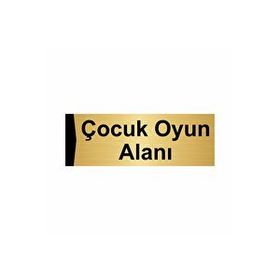 Özarslan Dizayn Departman Kapı İsimliği Çocuk Oyun Alanı 10x20 cm Altın Renk Metal Yönlendirme Levhası
