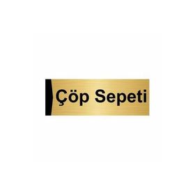 Özarslan Dizayn Departman Kapı İsimliği Çöp Sepeti 10x20 cm Altın Renk Metal Yönlendirme Levhası