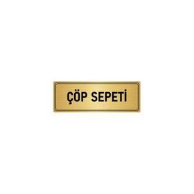 Özarslan Dizayn Departman Kapı İsimliği Çöp Sepeti 10x20 cm Altın Renk Metal Yönlendirme Levhası