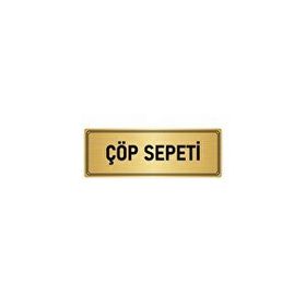 Özarslan Dizayn Departman Kapı İsimliği Çöp Sepeti 10x20 cm Altın Renk Metal Yönlendirme Levhası
