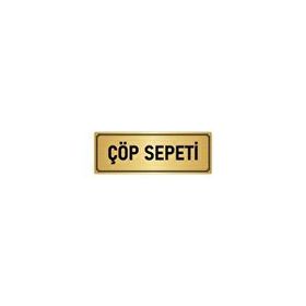 Özarslan Dizayn Departman Kapı İsimliği Çöp Sepeti 10x20 cm Altın Renk Metal Yönlendirme Levhası