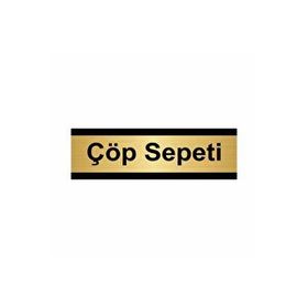 Özarslan Dizayn Departman Kapı İsimliği Çöp Sepeti 10x20 cm Altın Renk Metal Yönlendirme Levhası