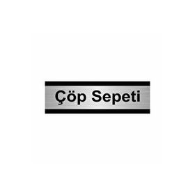 Özarslan Dizayn Departman Kapı İsimliği Çöp Sepeti 10x20 cm Gümüş Renk Metal Yönlendirme Levhası