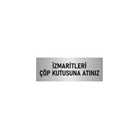 Özarslan Dizayn Departman Kapı İsimliği Çöp Sepeti 10x20 cm Gümüş Renk Metal Yönlendirme Levhası